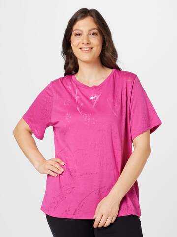 Maglia funzionale 'Burnout' di Reebok in rosa: frontale