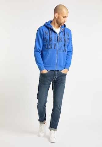 BRUNO BANANI Zip-Up Hoodie 'Burns' in Blue