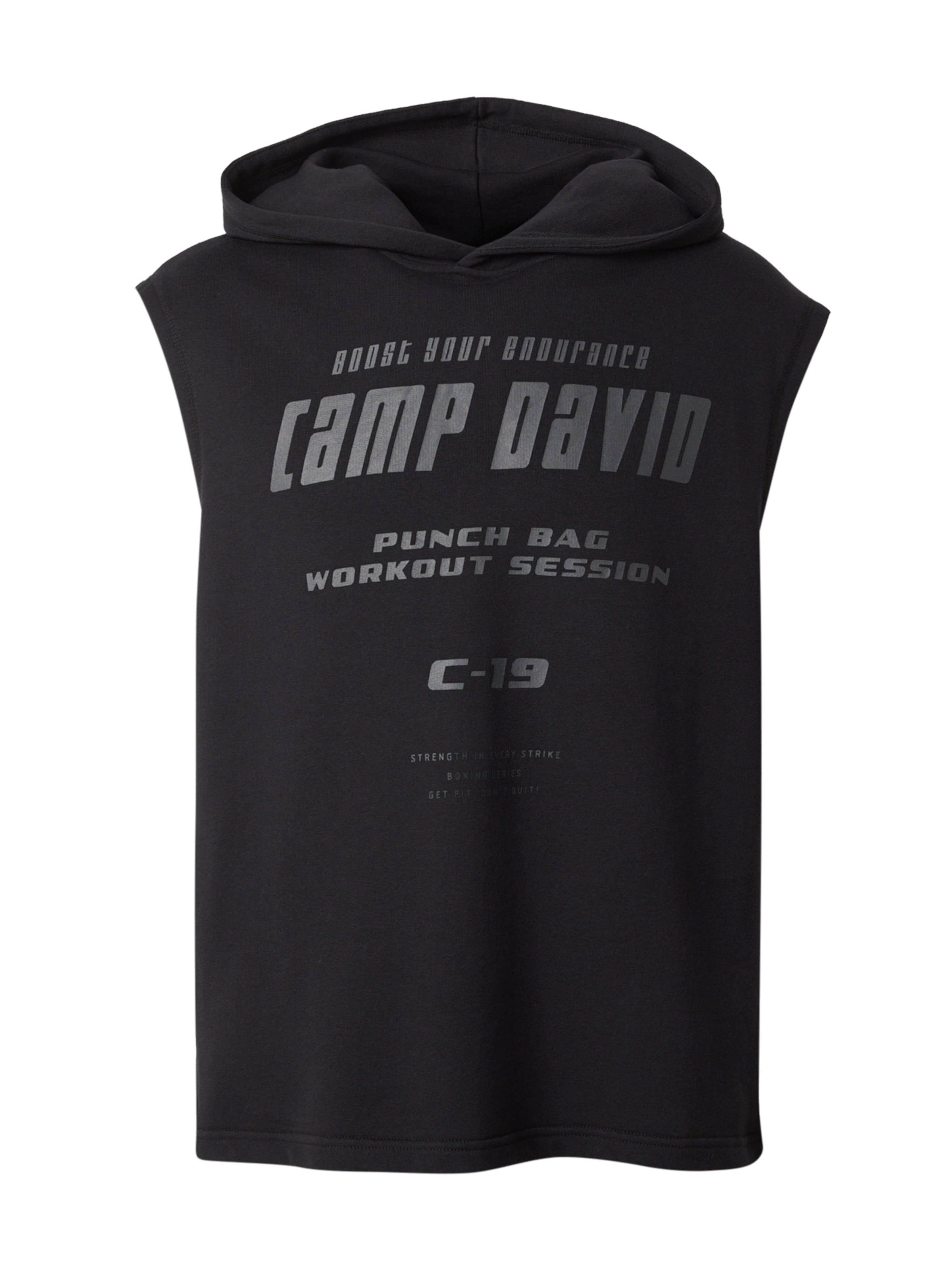 CAMP DAVID Sweatshirt in Black: front
