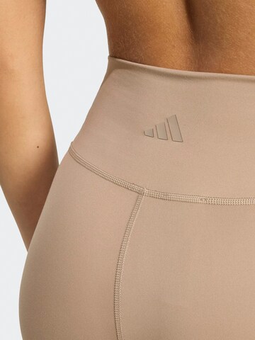 ADIDAS PERFORMANCE Разкроени Спортен панталон 'ALLME ESS' в бежово