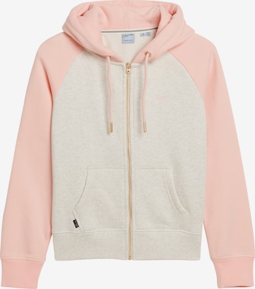 Veste de survêtement 'Essential' Superdry en beige : devant