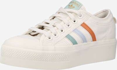 ADIDAS ORIGINALS Niske tenisice 'Nizza Platform' u pastelno plava / pastelno zelena / narančasto crvena / prljavo bijela, Pregled proizvoda