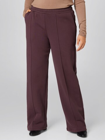 Wide Leg Pantalon 'Evie' A LOT LESS en marron : devant