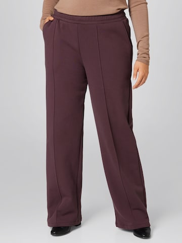 A LOT LESS Wide leg Trousers 'Evie' in Brown: front