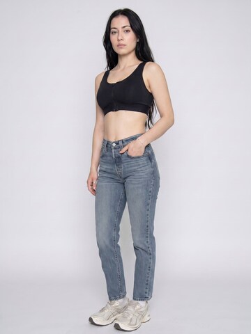 LEVI'S ® Luźne Jeansy '501 Crop Stand Off Dark Indigo Worn In' w kolorze niebieski: przód
