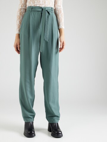 VERO MODA Loose fit Pleat-Front Pants 'ELSA' in Green: front