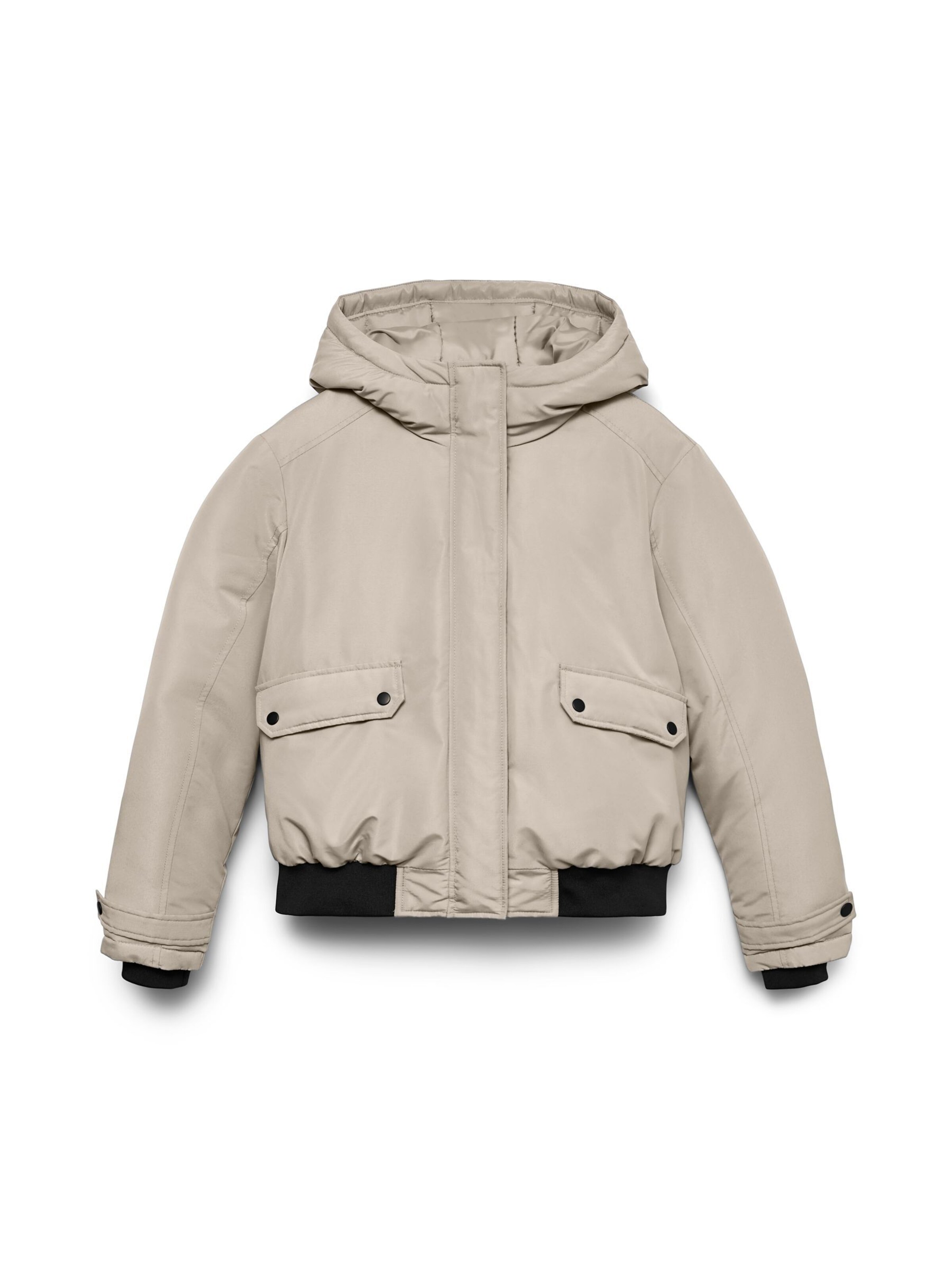 VERO MODA Winterjas 'MILEY' in de kleur Greige / Zwart, Productweergave