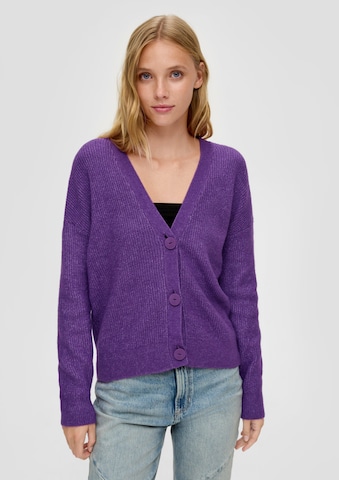 QS Knit cardigan in Purple: front