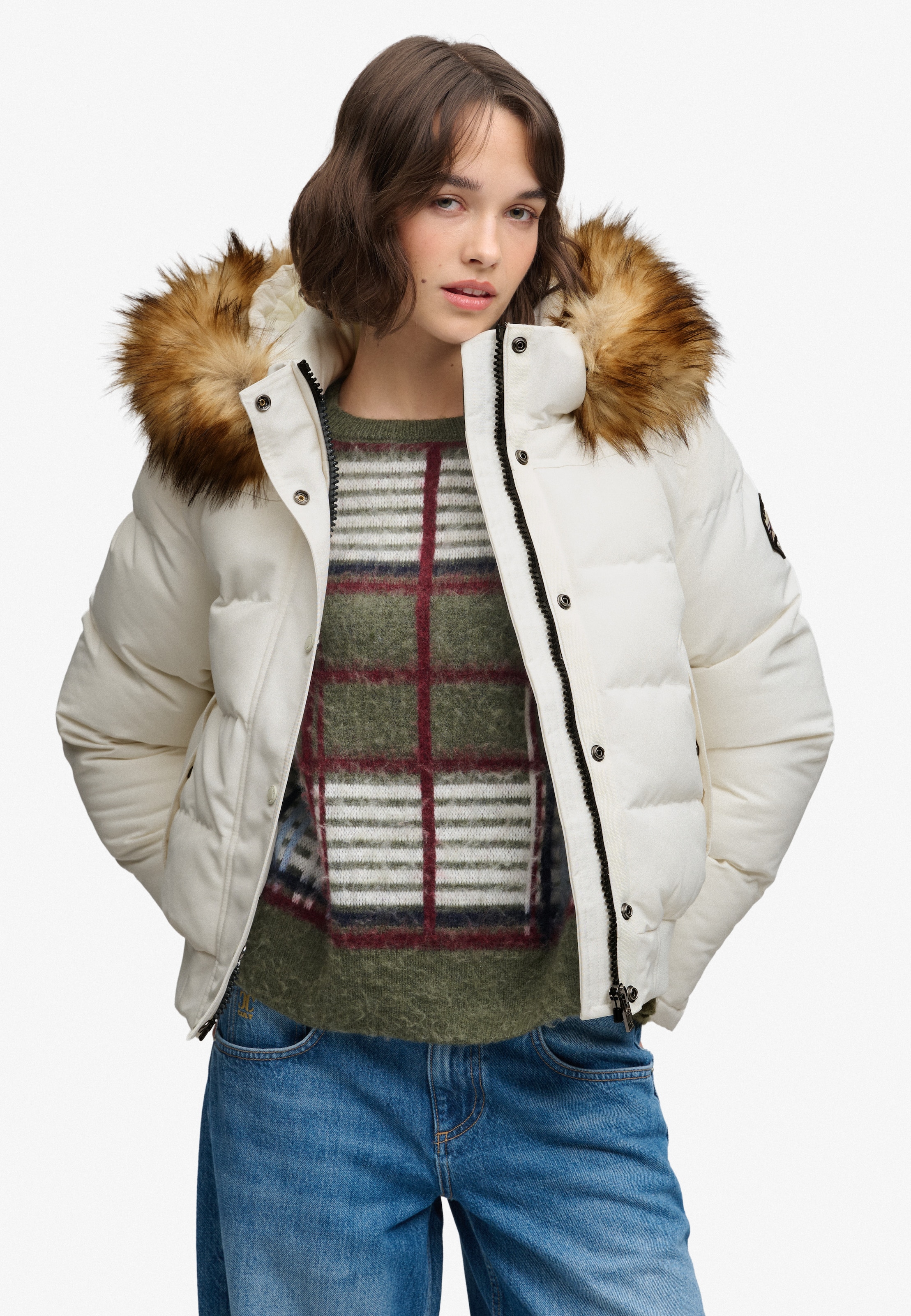 Superdry & Co Winter Jacket 'Everest' in White: front