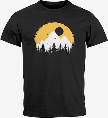 Neverless Shirt 'Mountains' in Black: front