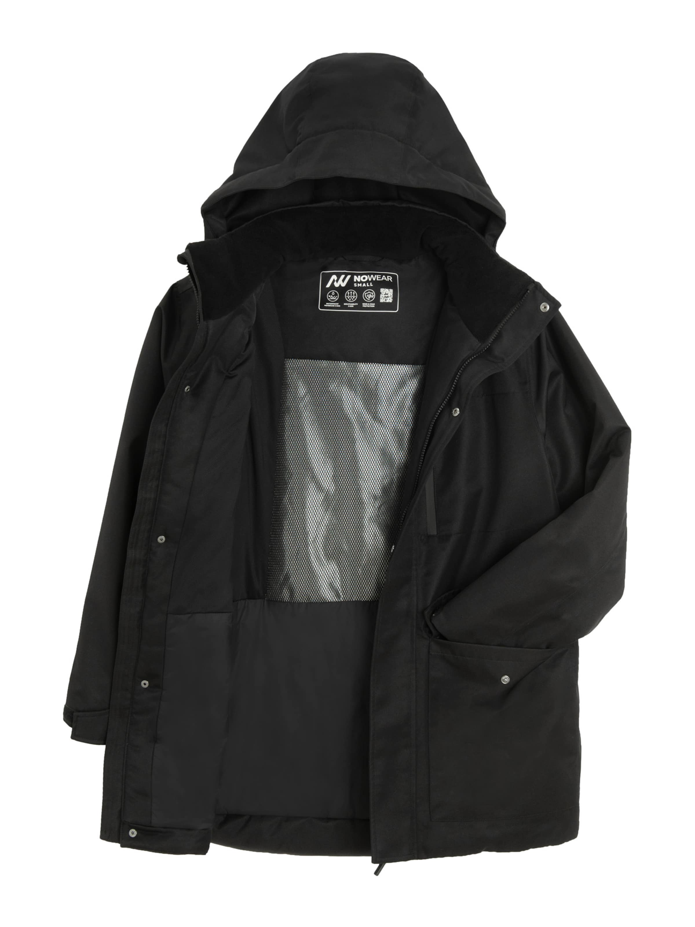 Parka mi-saison NoWear en noir : devant