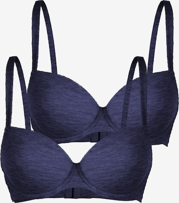 Nina von C. T-Shirt BH 'Light&Easy' in Blau: Vorderseite