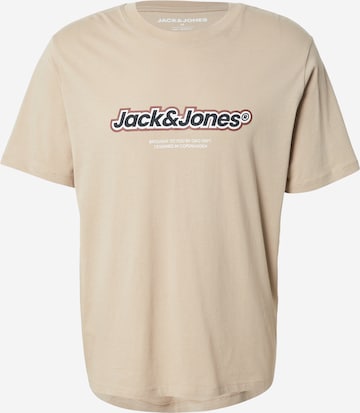 JACK & JONES Póló 'JWHVESTERBRO NEWTON' - bézs: elől