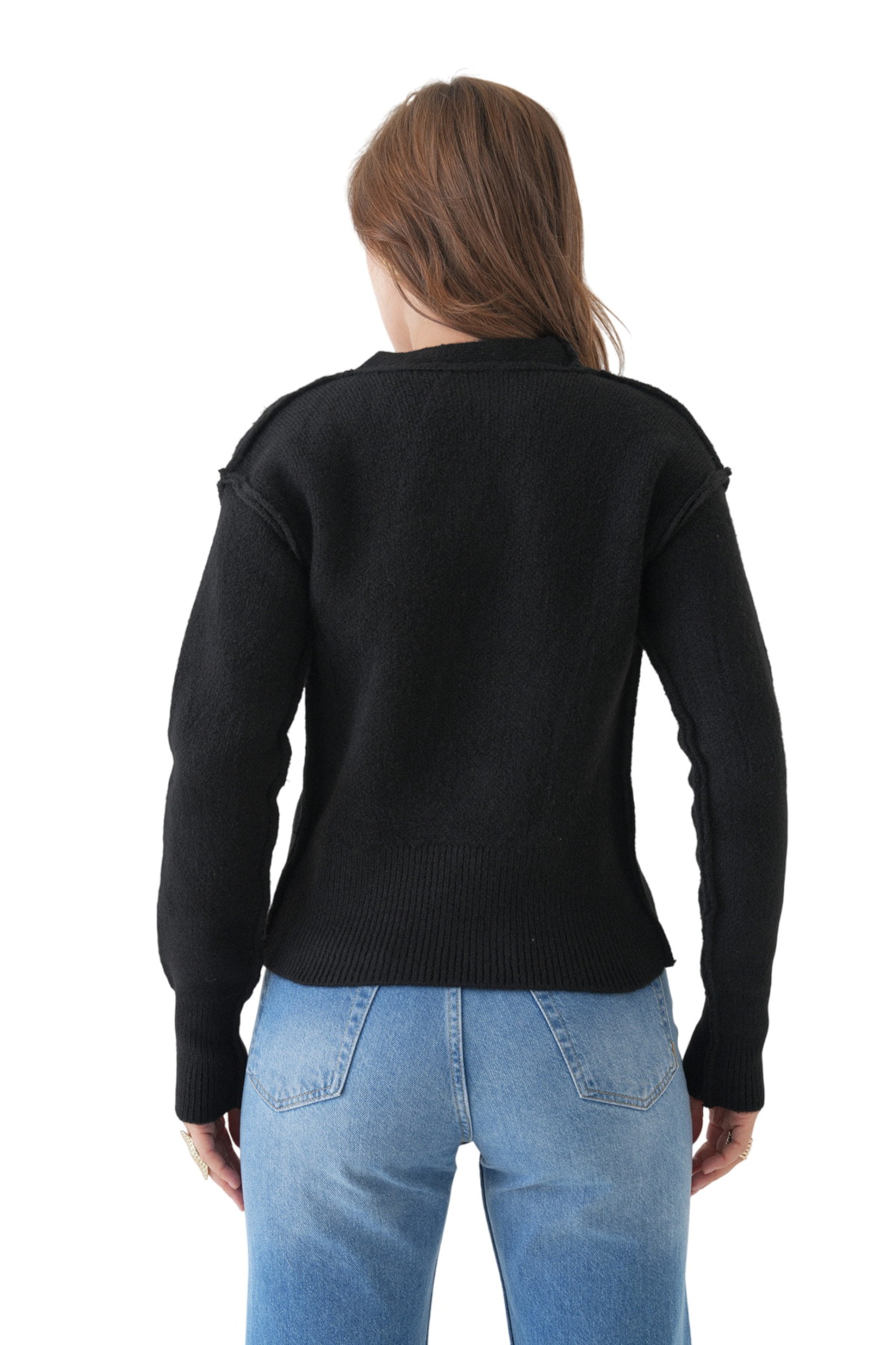 WOMAN VISION Gebreid vest in Zwart