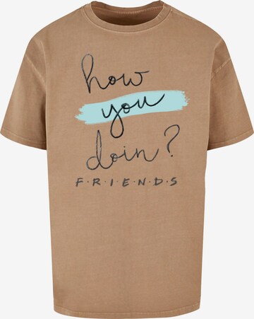 ABSOLUTE CULT Shirt 'Friends - How You Doin Handwriting' in Beige: voorkant