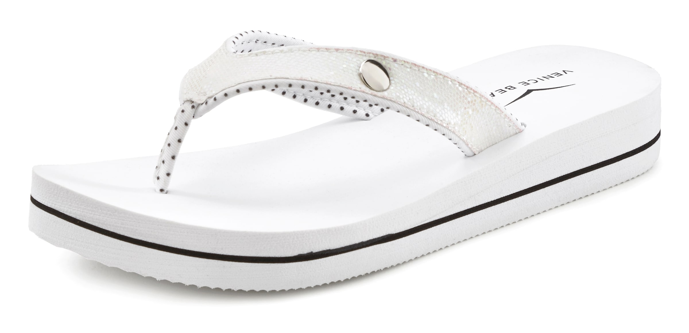 VENICE BEACH T-bar sandals in White: front