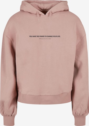 Merchcode Sweatshirt 'Believe In Yourself' in Roze: voorkant