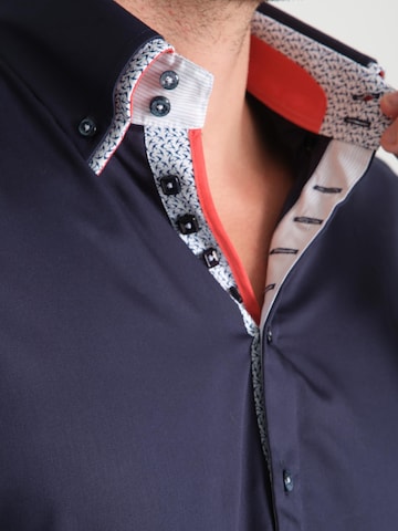 Slim fit Camicia business 'Marco Polo Iconic Satin Man Shirt White' di 7Camicie in blu