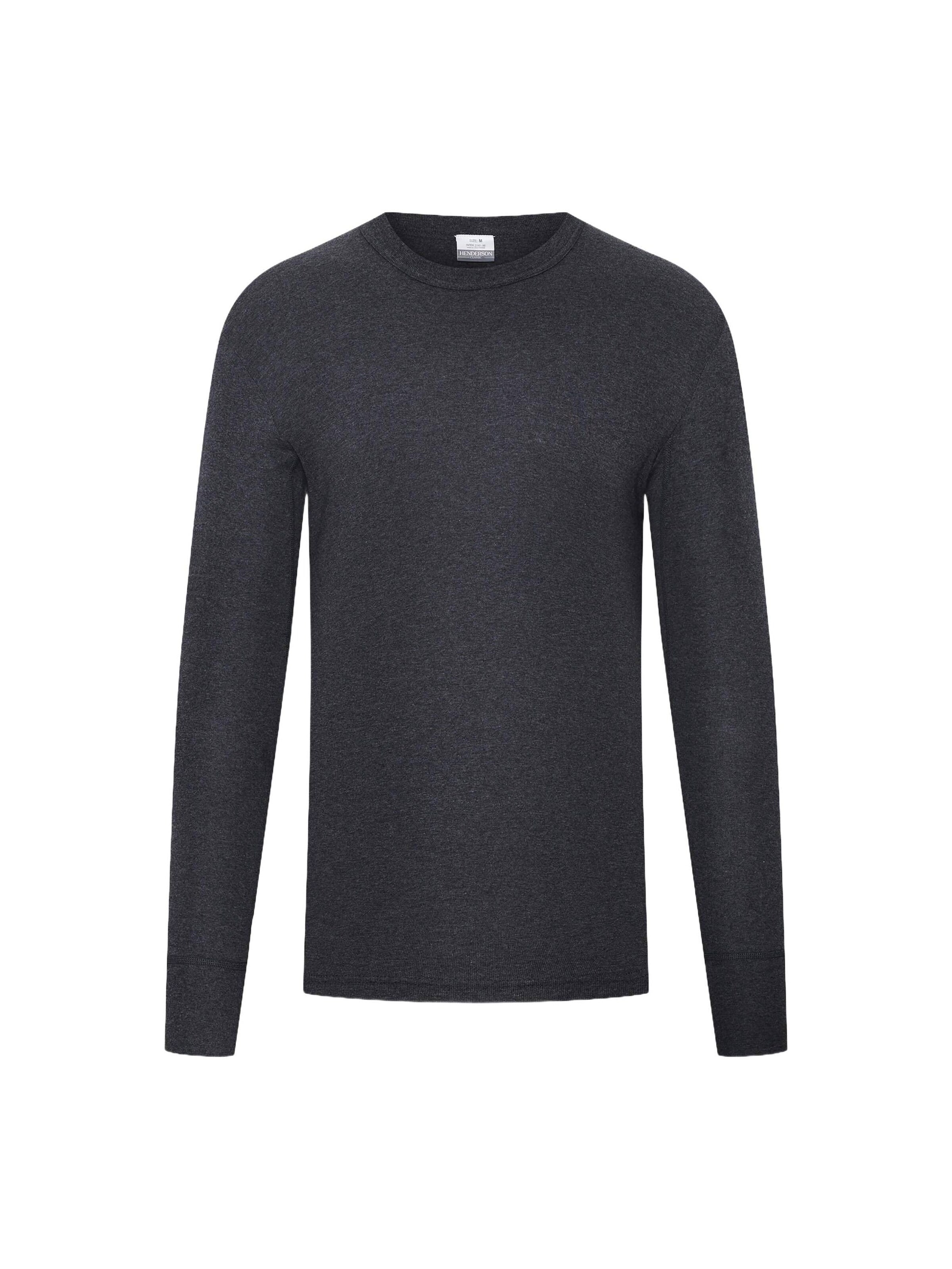 Henderson Shirt 'Baumwoll-Langarmshirt mit Rundhals, BT-104 M' in Grijs