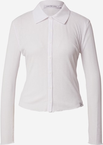 Calvin Klein Jeans Blouse in Wit: voorkant