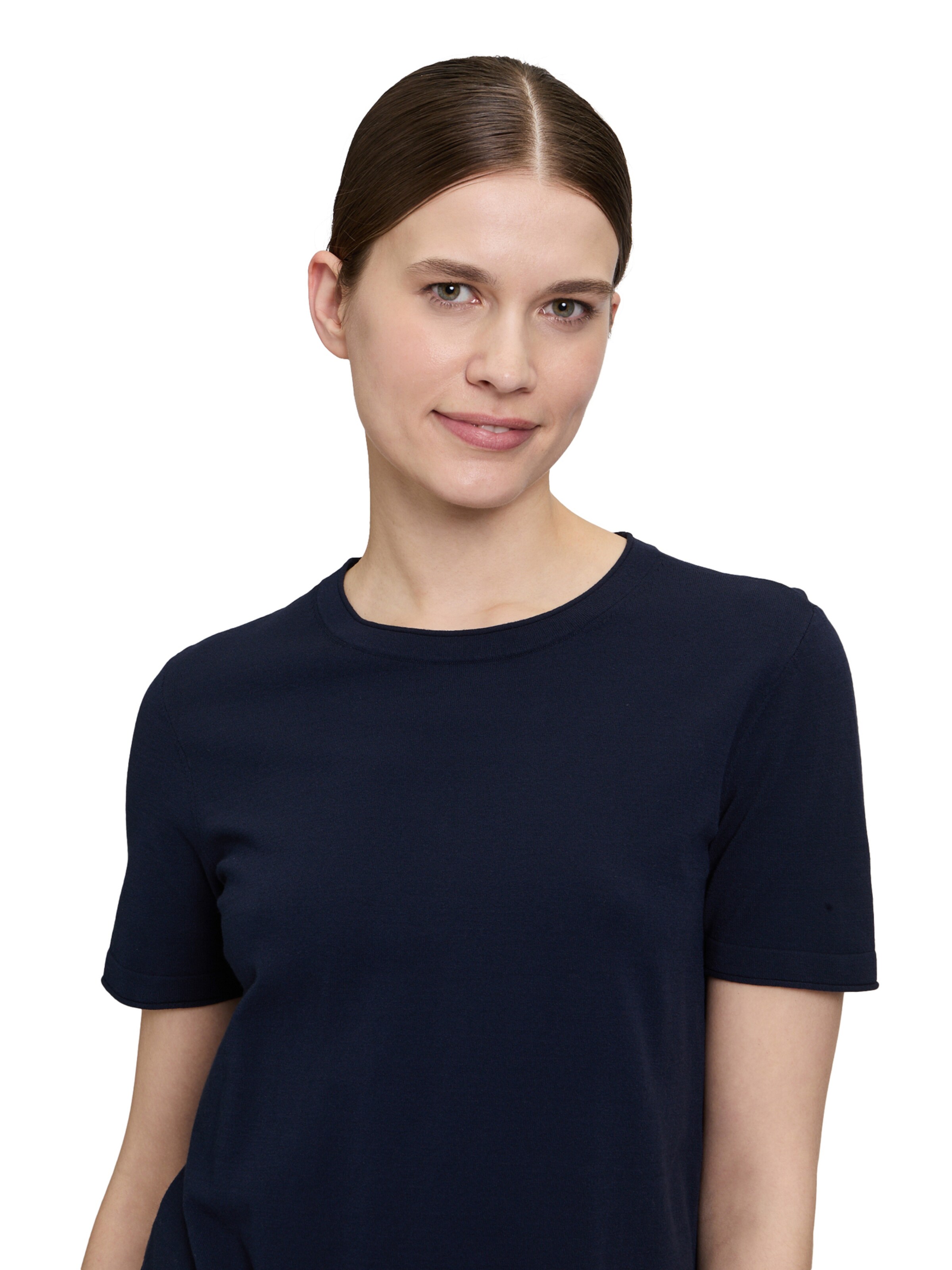 Vera Mont Feinstrickpullover mit Rundhalsausschnitt in Blau