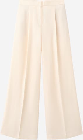 MANGO Wide Leg Suorat housut 'MARIANA' värissä beige: etupuoli