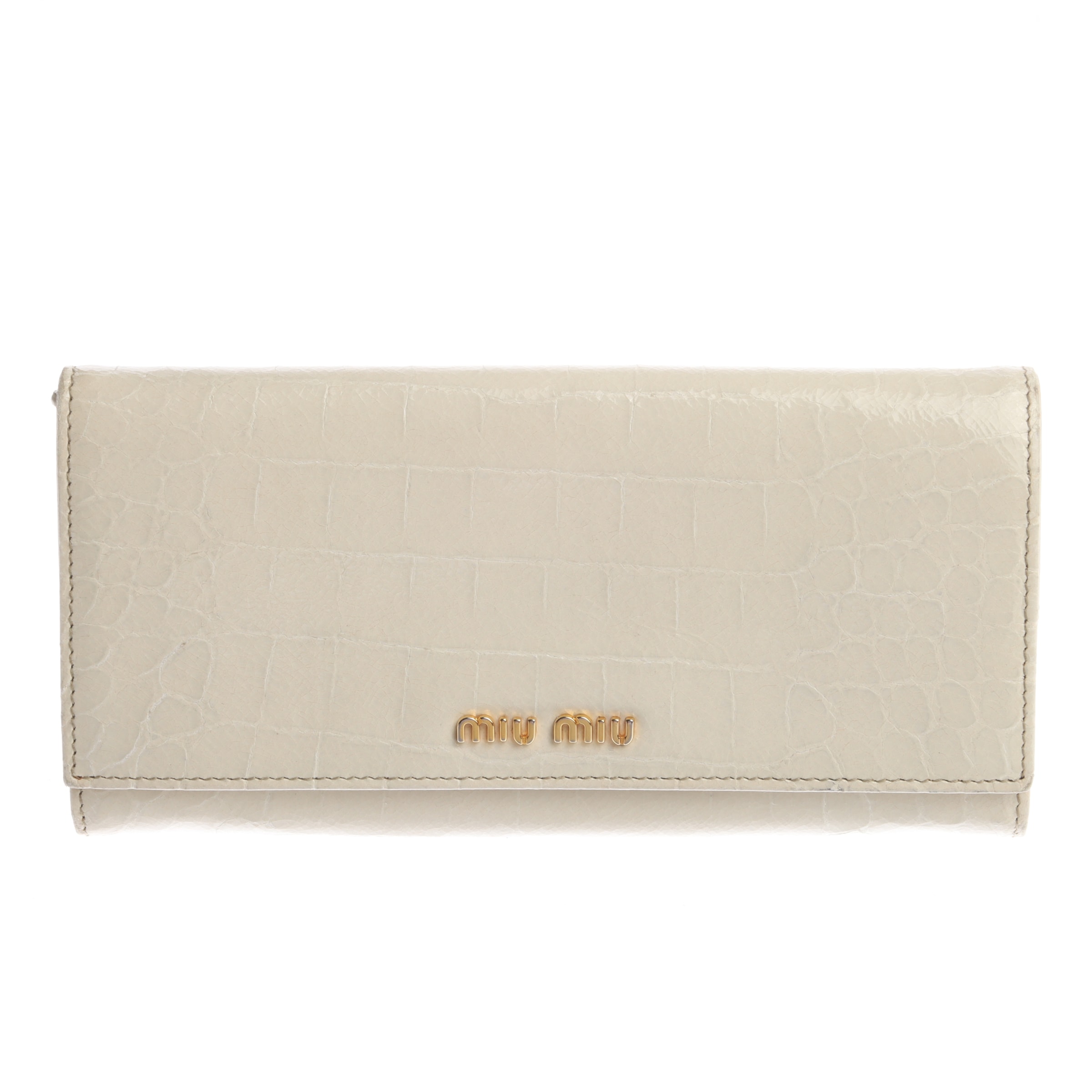 Miu Miu Small Leather Goods in One size in White: front