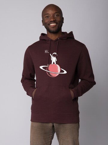 Sweat-shirt 'Astronaut says Hi' Watapparel en rouge : devant