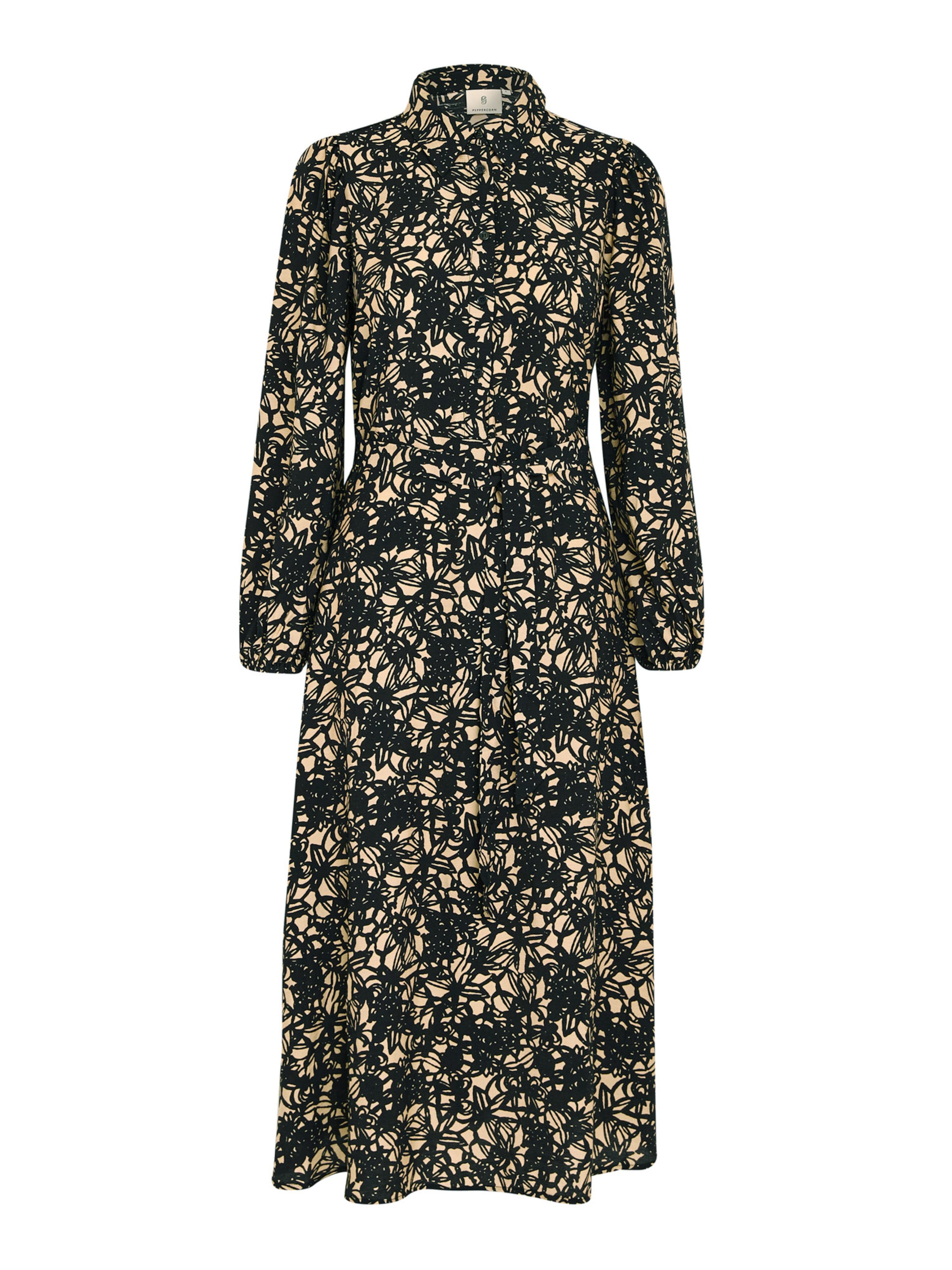 Peppercorn Kleid 'Malene' in honig / schwarz, Produktansicht