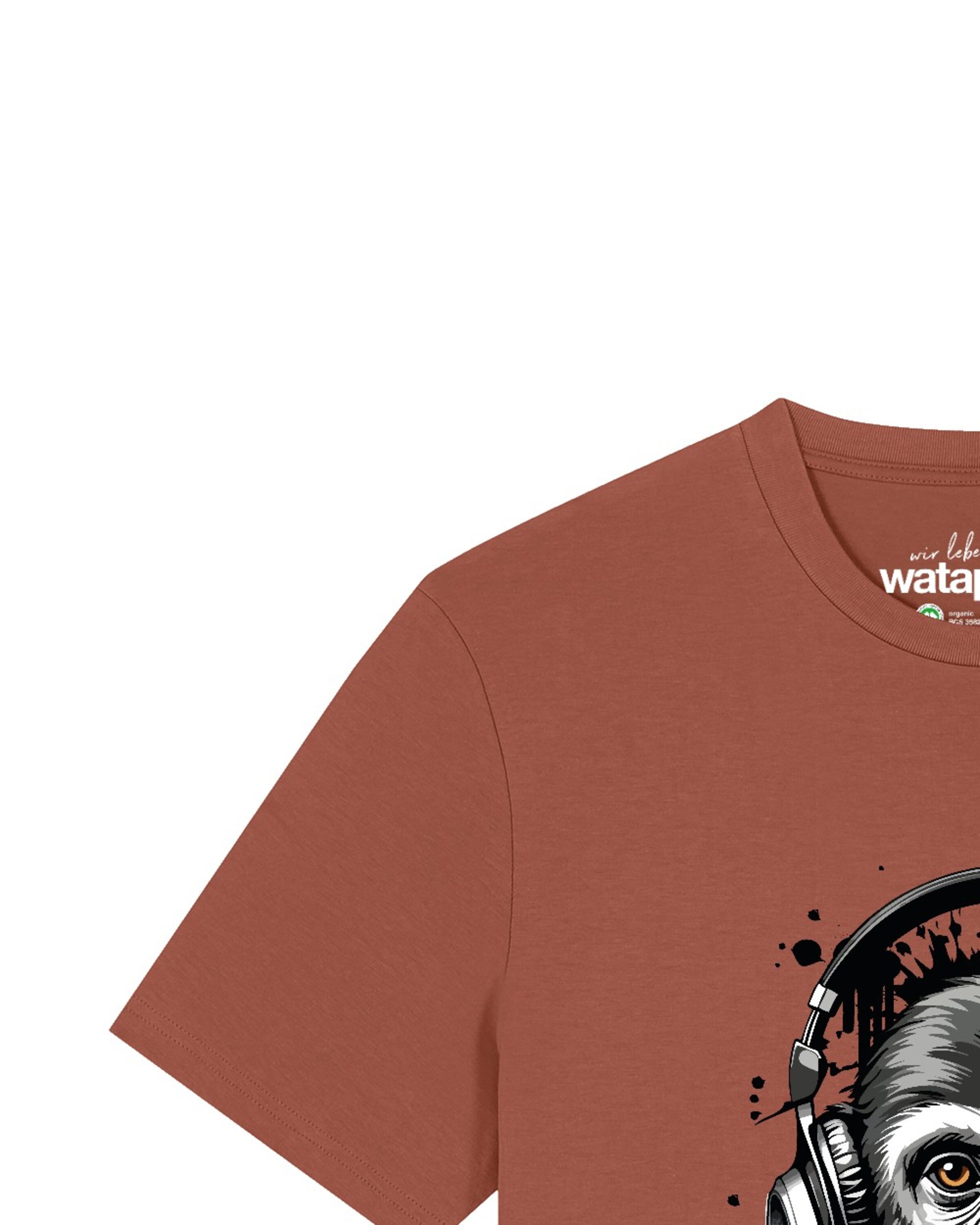 T-Shirt 'Affe hört Musik' Watapparel en rouge