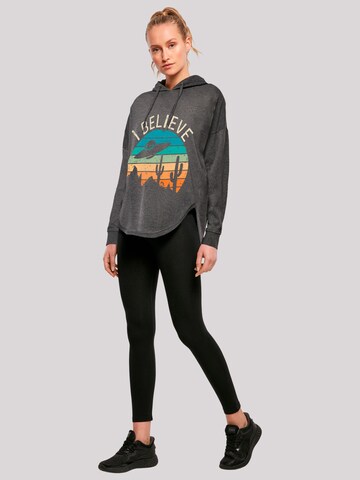 F4NT4STIC Sweatshirt 'I Believe UFO Alien Sonnenuntergang' in Grijs
