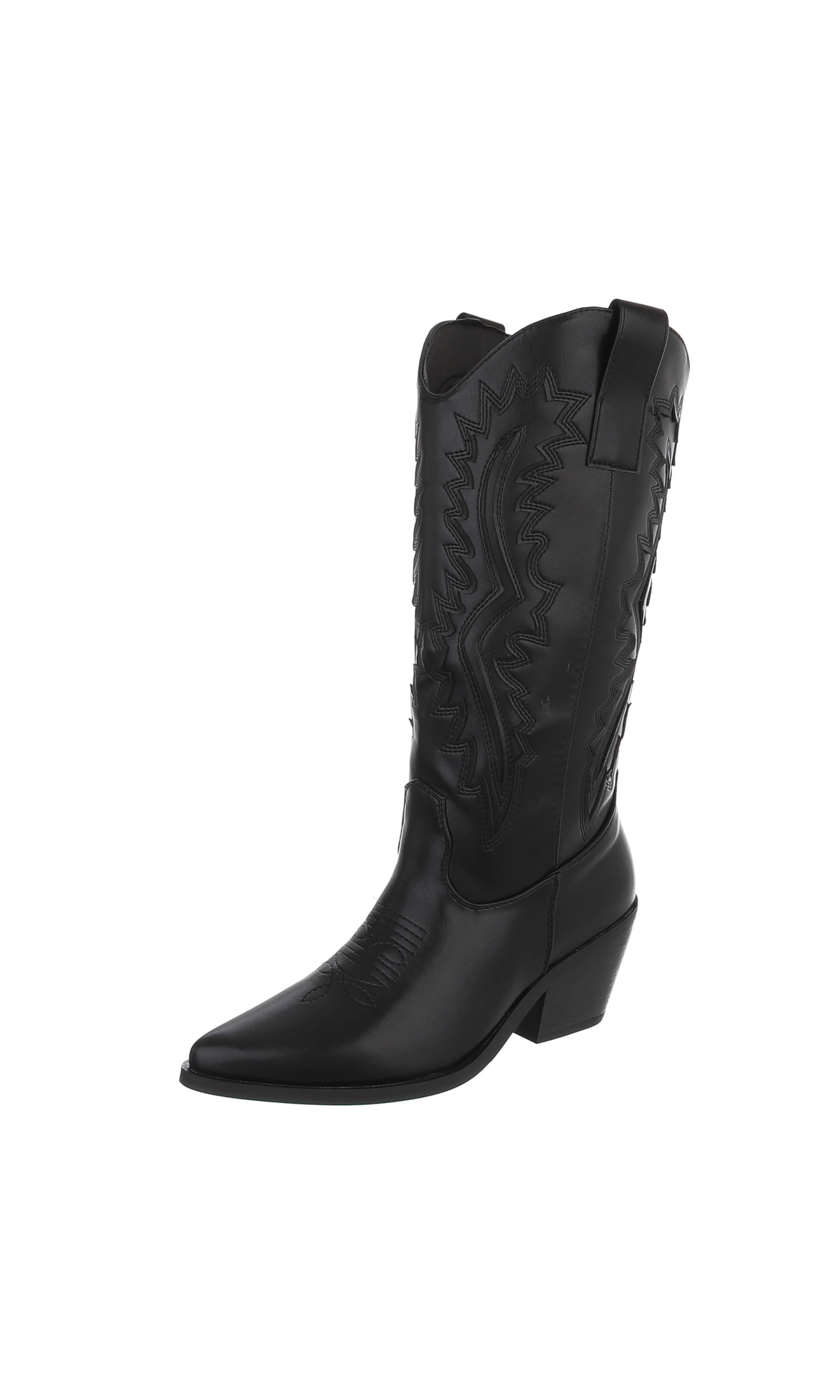 Ital-Design Cowboy Boots in Black: front