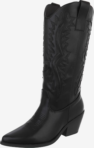 Ital-Design Cowboy Boots in Black: front