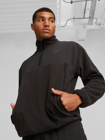 PUMA Athletic Sweater in Black: front