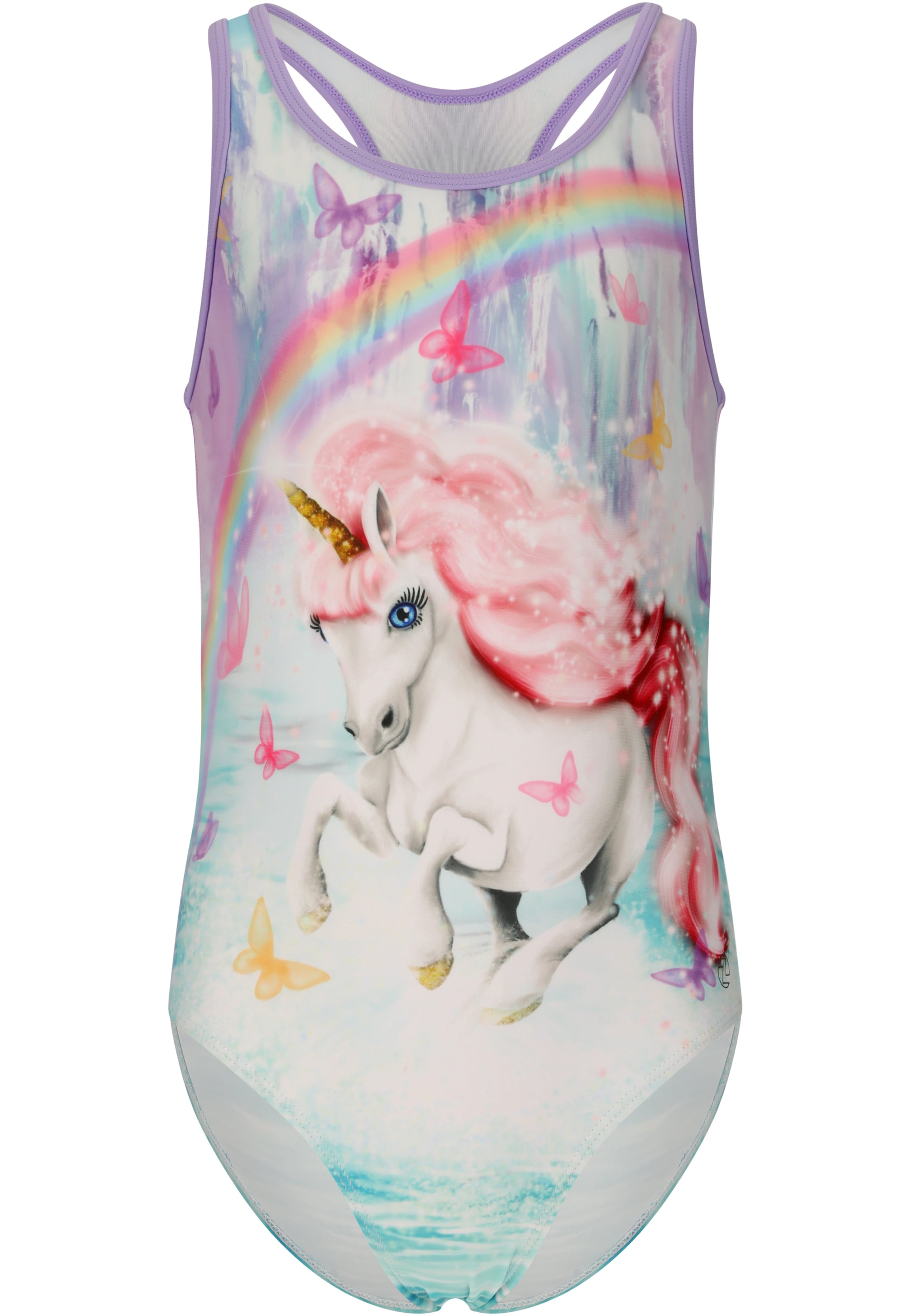 ZigZag Badeanzug in Blau: Vorderseite