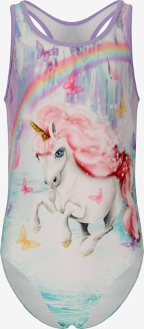 ZigZag Badeanzug in Blau: Vorderseite