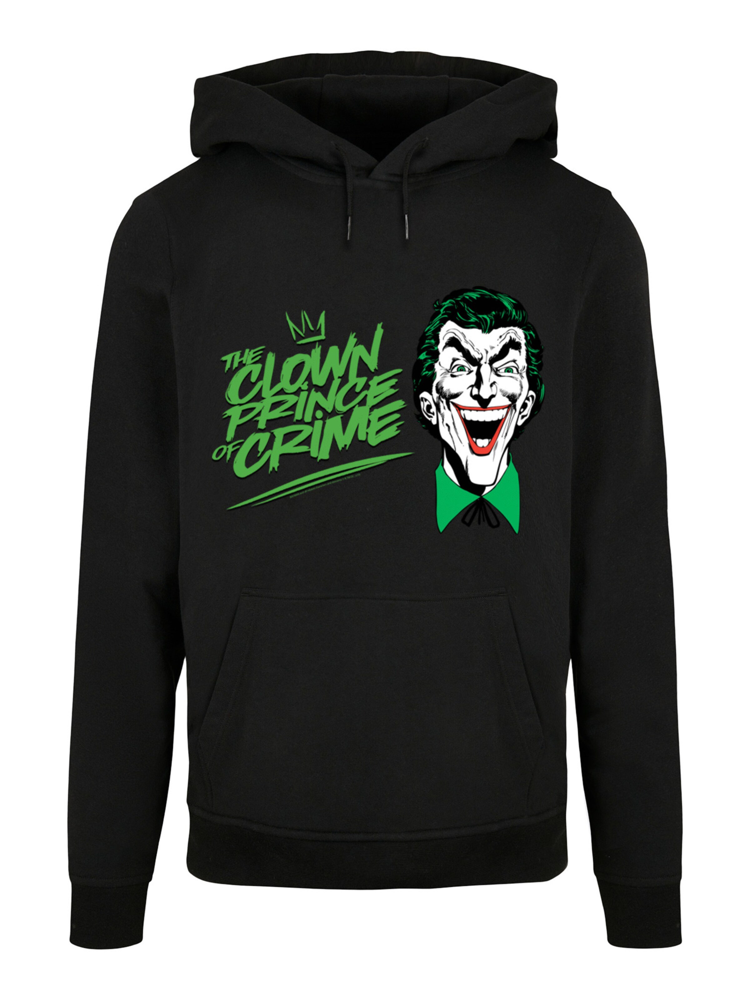 F4NT4STIC Sweatshirt 'DC Comics Batman Joker The Clown Prince Of Crime' in Zwart: voorkant