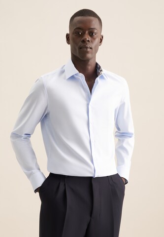 Coupe slim Chemise SEIDENSTICKER en bleu : devant