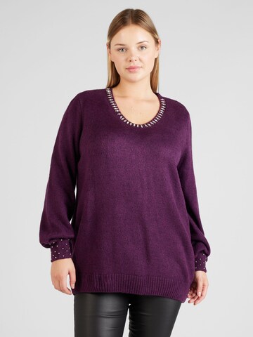 ONLY Carmakoma Pullover 'ALESSIA' in Lila: predná strana