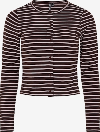 PIECES Cardigan 'PCMONIQUE' i choko / hvid, Produktvisning