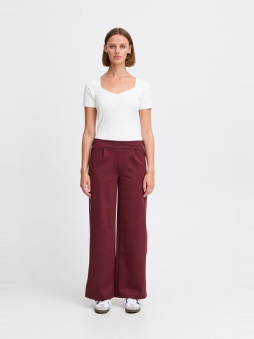 Wide leg Pantaloni ' Kate ' di ICHI in rosso