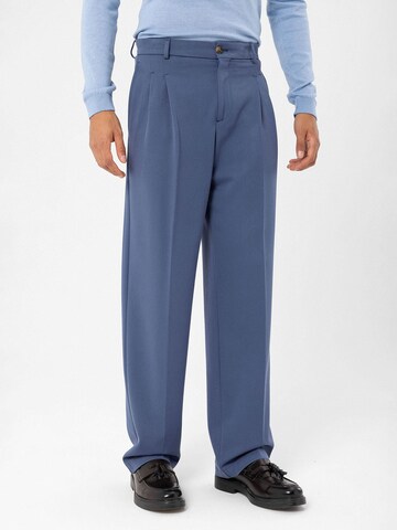 Antioch Regular Bundfaltenhose in Blau