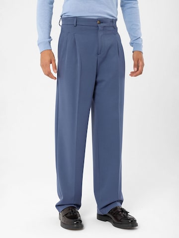 Antioch Normální Kalhoty se sklady v pase – modrá