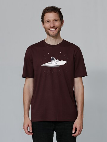 Watapparel Shirt ' Fly me to the moon ' in Red: front