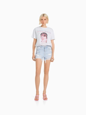 Bershka Majica | bela barva