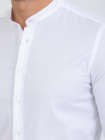 7Camicie Slim fit Zakelijk overhemd 'Caravaggio Poplin Stretch Man Shirt White' in Wit