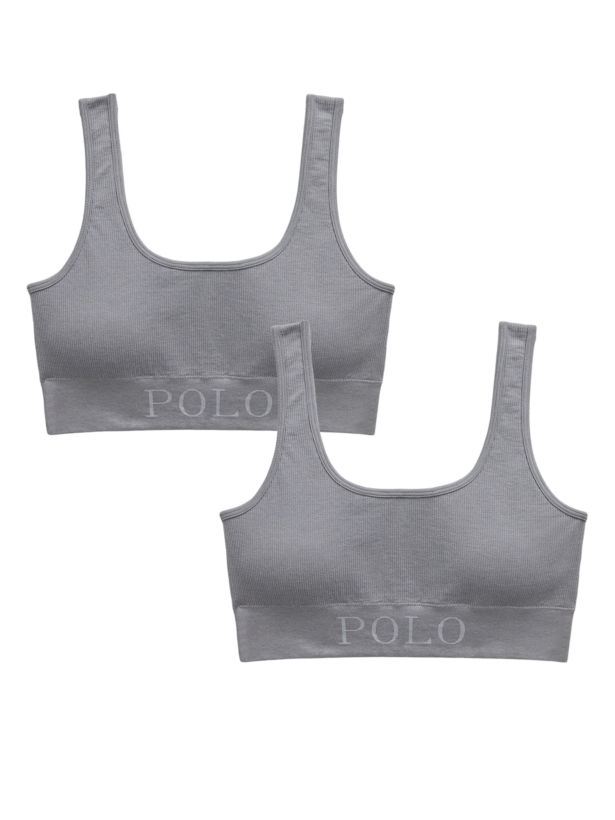 Bustier Soutien-gorge ' Ribbed Seamless ' Polo Ralph Lauren en gris : devant