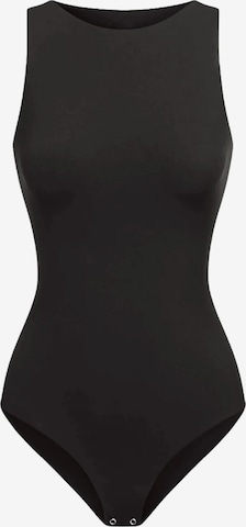 cfab Shapingbody 'Crew Neck Bodysuit String' in Zwart: voorkant