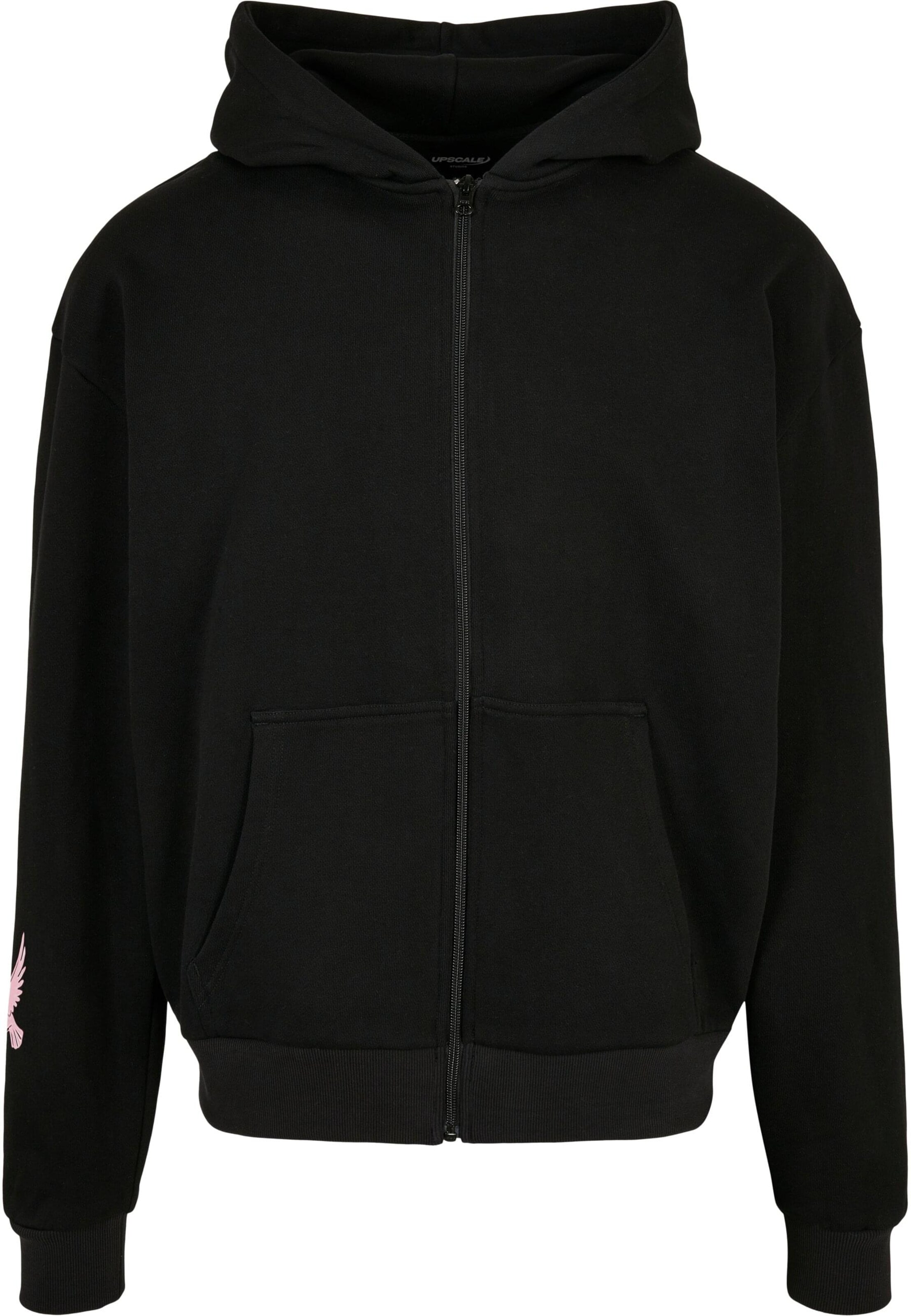 MT Upscale Zip-Up Hoodie 'Doves' in Black: front