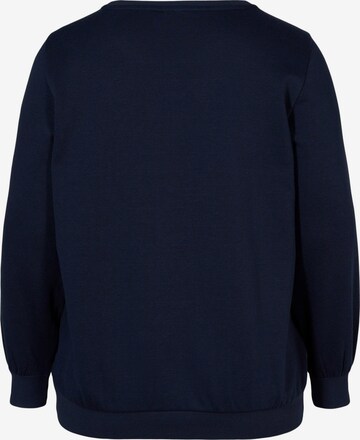 Zizzi Sweatshirt 'CHRISTMAS' in Blau